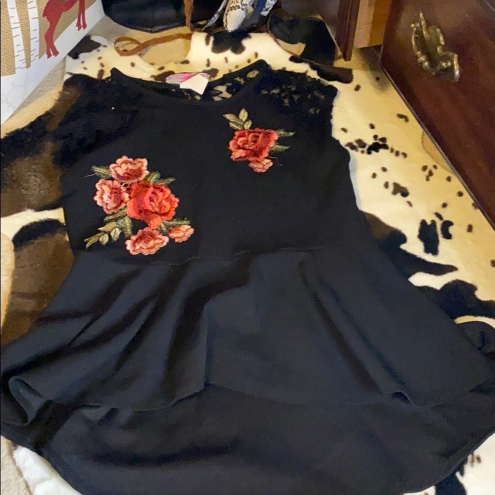 Rose peplum top